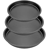 Non-Stick Round Cake Pans & Cookie Sheets Set – Easy-Clean Bakeware, 3-Piece Set (8-inch, 9-inch, 10-inch)