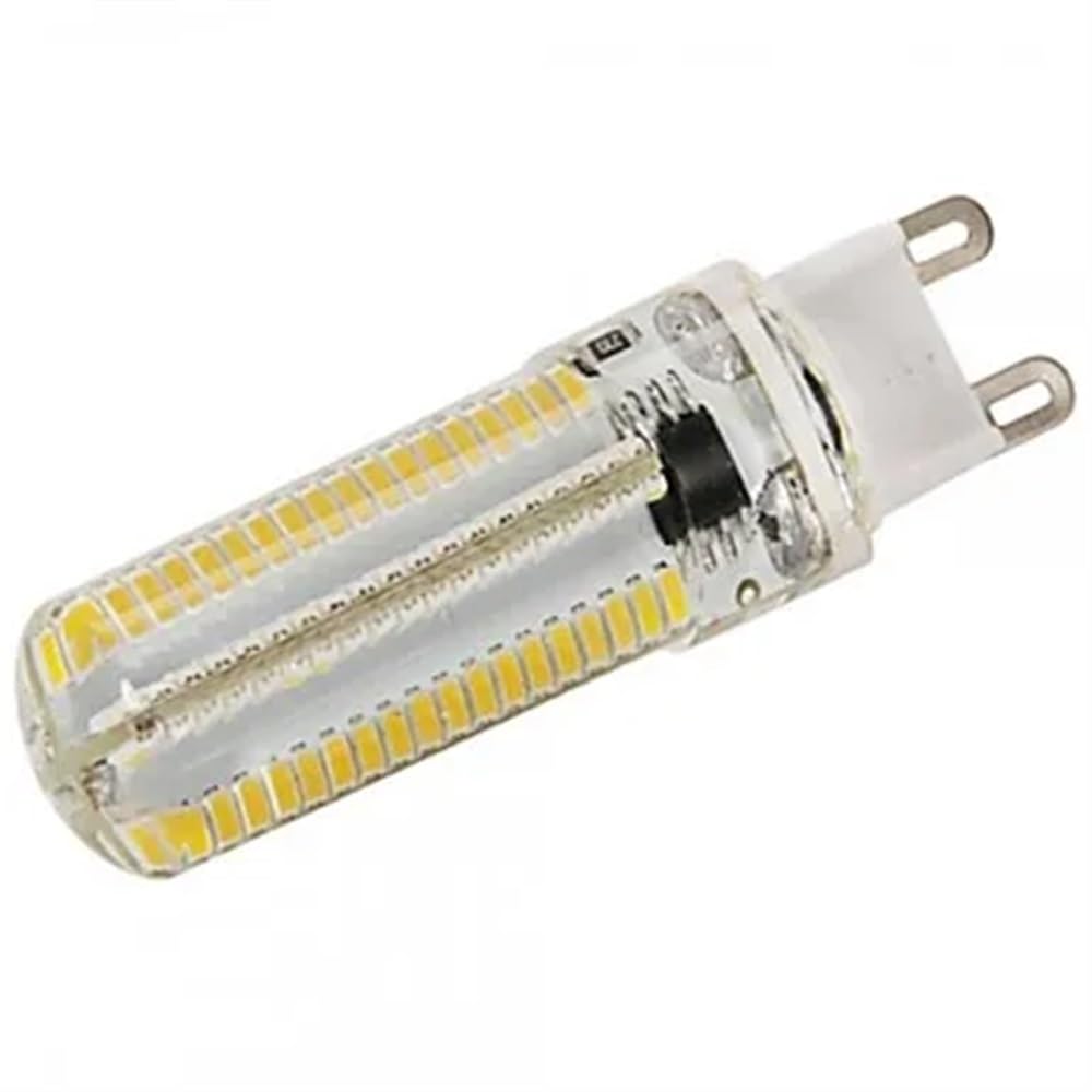 Iluminación KJXP, Paquete de 50, bombillas LED de maíz AC220V G9 9W 900Lm 3014SMD-152 bombillas LED for focos lámparas de cuerpo Sillcone(Warm White)