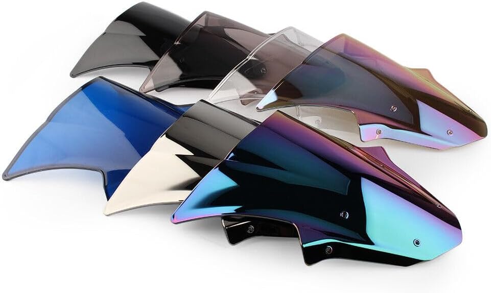 Motorcycle Front Windscreen ABS Plastic Windshield Protection Wind Deflector Screen Application for Kawasaki ZX10R ZX-10R 2011-2015 (Black)
