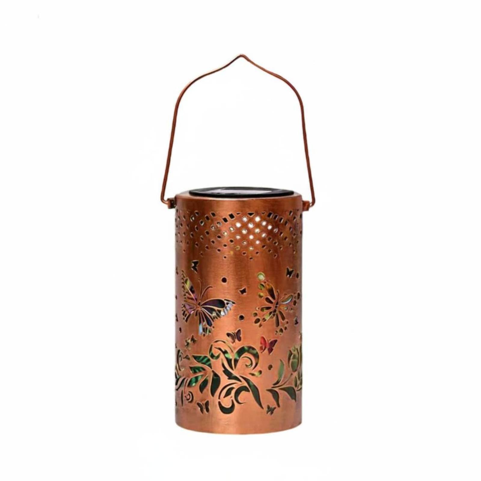 BNF® Decorative Cutout Pattern Solar Butterfly Lantern Metal Energy Saving Outdoor Decor Weather-Resistant for Balcony, | Garden & Patio Torches Lighting Yard Living-image-6
