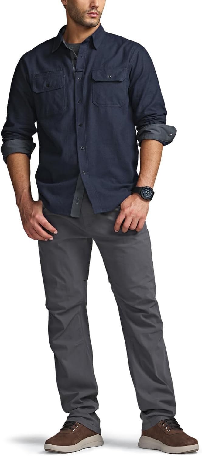 CQR Men's 100% All Cotton Button Down Flannel Shirts, Long Sleeve Brushed Warm Soft Casual Outdoor Plaid Shirt - Image 4