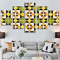 SIGNWIN 5 Panel Canvas Wall Art Linear Patterns for Home Decorations Ready to Hang - 60