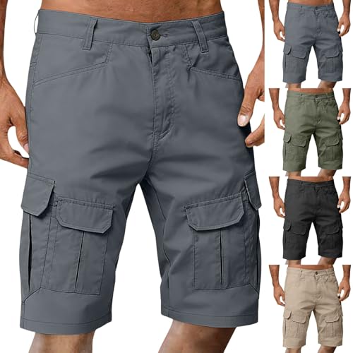 Short cargo pour homme léger à poches et cordon de serrage pour l'été
