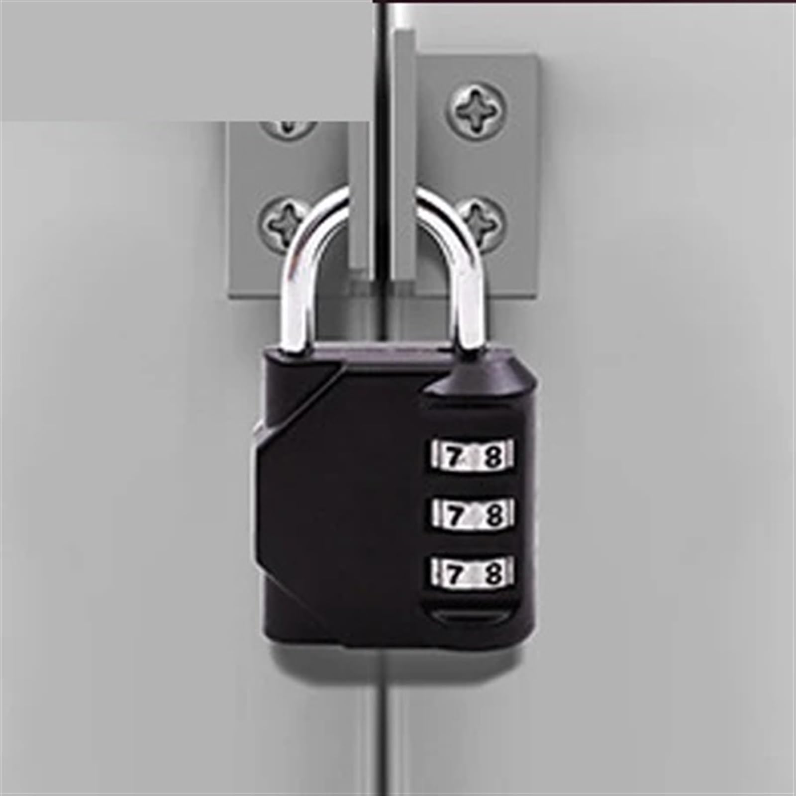 Candado de seguridad con combinación de 3 códigos, for equipaje, bolso, mochila, bolso, maleta, cajón, armario, 1 unidad(Black)