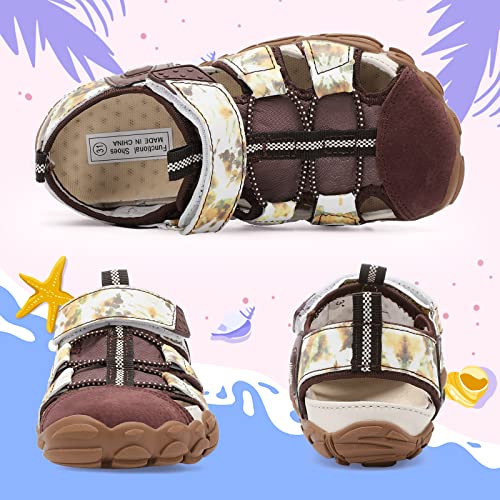 Girls Water Shoes Boys Girls Sandal Cute Aquatic Beach Swim Pool For Boys Brown Big Kid Size 2 #TOP6