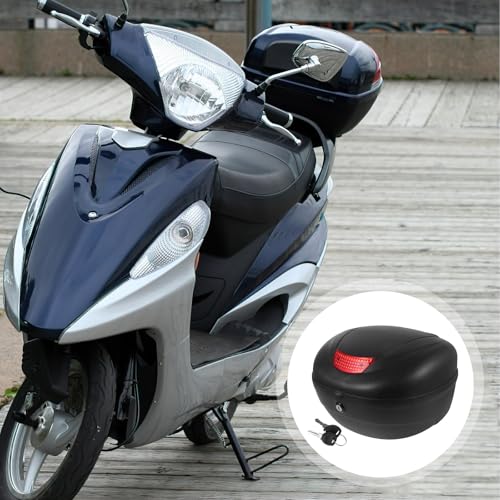 Top case moto en plastique noir grand volume étanche - 7