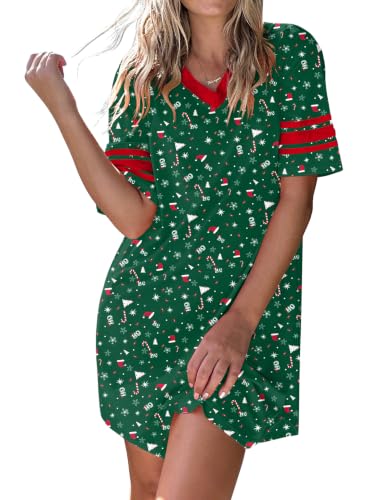 Ekouaer Nightgowns for Women Cotton Night Gowns Short Sleeve Sleepwear