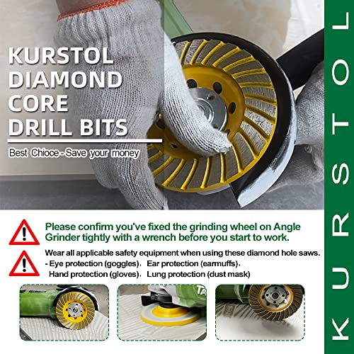 Kurstol Diamond Grinding Cup Wheel - 7"/180Mm Turbo Row Angle Grinder Cup Wheel For Cutting,Grinding,Smoothing,Shaping Concrete,Marble,Granite,Masonry,Brick 7/8"-5/8" Arbor #TOP4