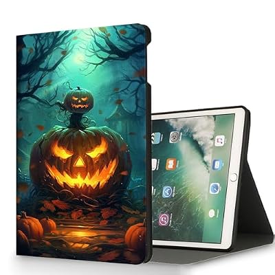 RUUHLJLET Case for iPad Pro 13 Inch Case M4 2024 (7th Gen),Automatic Wake/Sleep,Adjustable Stand Protective Cover for Apple iPad Pro 13" - Cute Halloween Evil Pumpkin