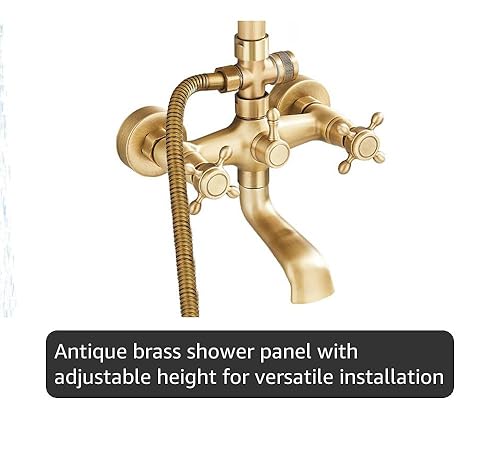 Amazon.com: Shower System,Brushed Gold Solid Brass Bathroom 8-10" Shower Head Shower Faucet Wall Mounted Shower Arm Mixer Water Set, Luxury Shower Set,10Inch,8inch : Tools & Home Improvement | Shower Faucet System Mixer Set, Brass Bathroom Shower System, 8-10 | 浴室水栓用パーツ | Generic
