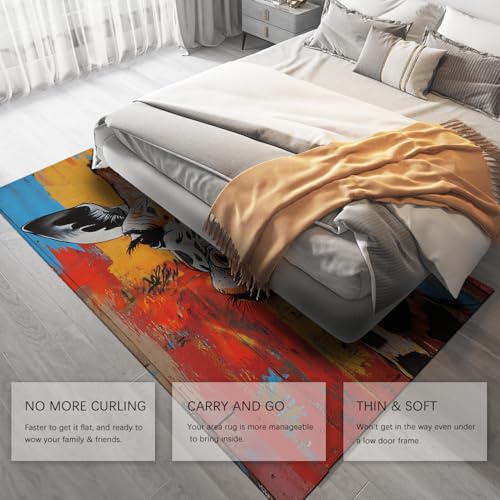 Tapis de chambre 200x300cm multicolore grand tapis boho salon - 5