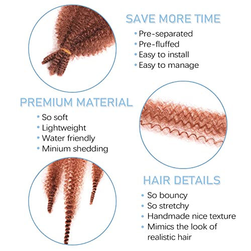 Ginger Marley Twist Braiding Hair 12 Inch Marley Hair For Faux Locs Crochet Braids Copper Red Passion Twist Hair Buttefly Locs Soft Locs Crochet Hair For Black Women Cuban Twist Hair Curly Braiding Hair Afro Twist Hair Extensions(3 Packs,350#) #TOP4