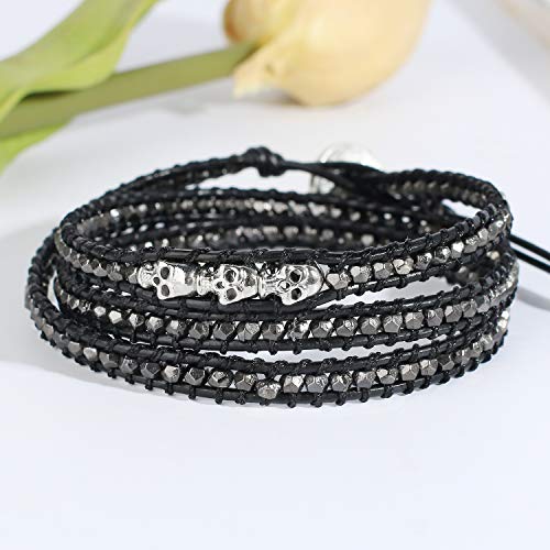 KELITCH Boho 3 Wrap Leather Bracelet Hand-woven Beaded Bracelet Women Bracelet Jewelry3