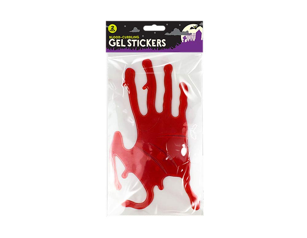 Gem Imports Red Bloody Hands Halloween Gel Stickers Window Decorations - Pack Of 2