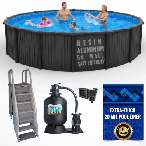 24' Rust Proof Round Above Ground Pool Package, 54