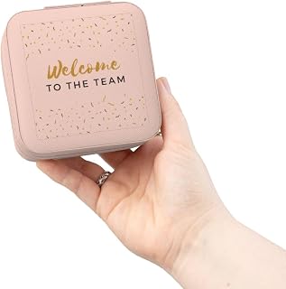 3dRose Welcome To The Team Office Work mate New Job Gift For Employees Staff Jewelry Travel Case Pink