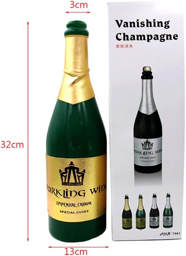 Enjoyer Vanishing Champagne Bottle Can Pour Liquid Magic Tricks Magician Props Stage Illusions Mentalism Magic Gimmick (Green)