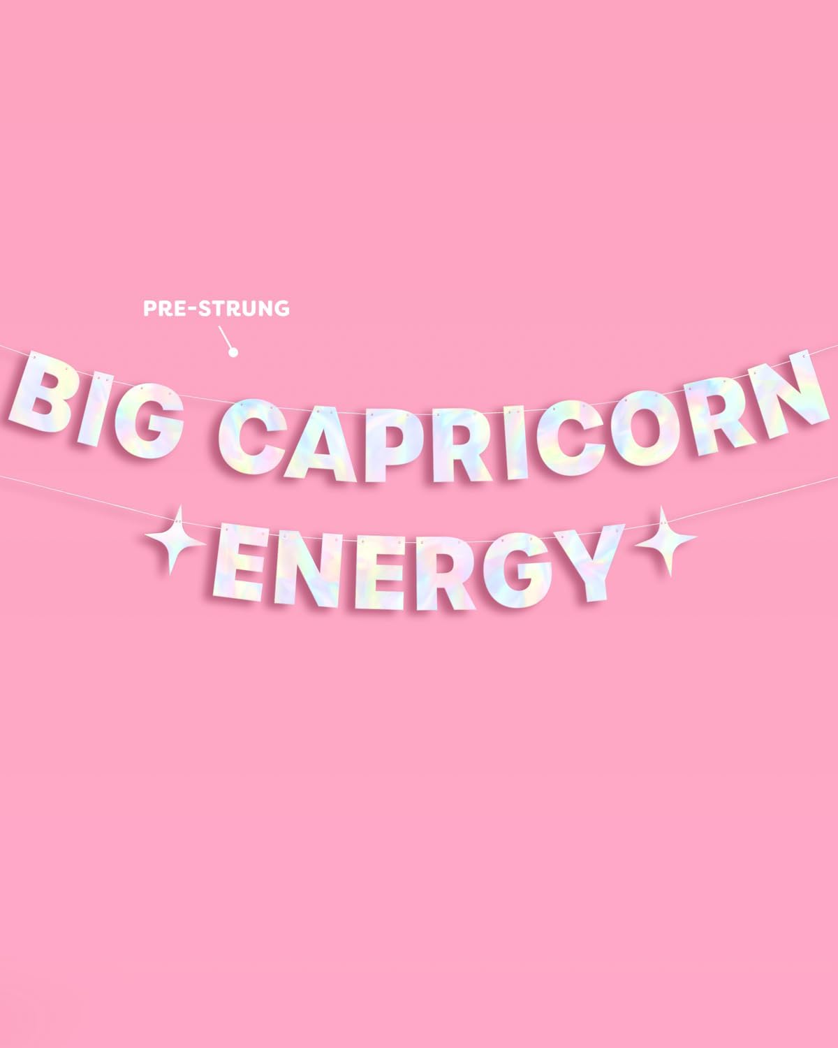 xo, Fetti Big Capricorn Energy Birthday Party Iridescent Foil Banner - 5 Ft. | Zodiac Capricorn, Horoscope, Astrology Bday Party Decorations Gift