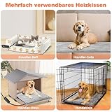 Asstikoo Haustier Heizkissen für Katzen Hunde, einstellbare Hund Heizkissen mit 12 Stufen Timer und 30-55℃ Temperatur, Haustier Heizdecke Electric Pet Heizmatte (M - 45 * 45 cm)