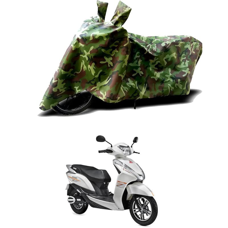 Image of 100% Water Resistant Full Bike Scooty Two Wheeler Body Cover Compatible for Ampere Magnus 60 /UV-Rays /Heat Protection /Birds Dropping /Scratchproof /Dust Proof /Waterproof /All Varient[Green MJ]