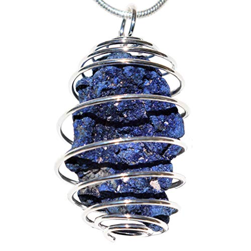 Zenergy Gems Charged Natural Moroccan Azurite 5A Grade Specimen Crystal Penda...