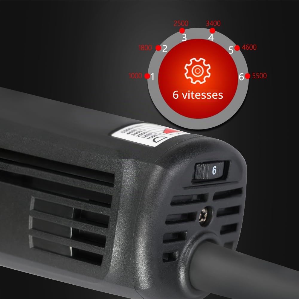 SPTA Mini Polisseuse, 780W Machine à polir, Polissage, Vitesse Variable , Tampon du Soft-Start et Orbite, 25mm/50mm/80mm Polissage de Tampon, Éponges de Polissage/ Disque de Laine -HROMPS3AC