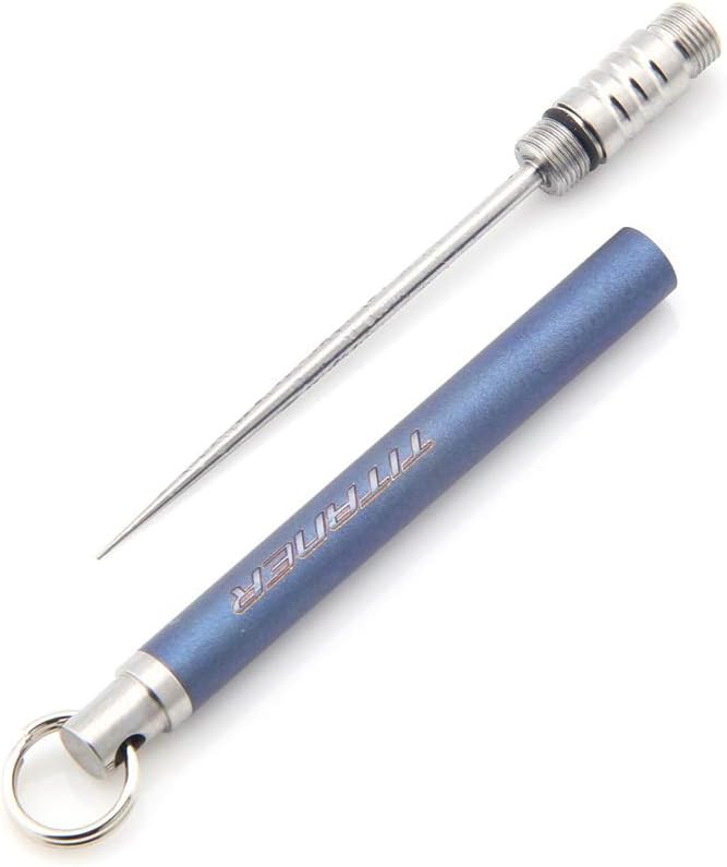 TITANER EDC Lightweight Titanium Multifunction Toothpick Tool With Protect Case (Blue)
