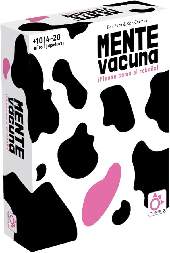 Mercurio - Mente Vacuna - Juego de Mesa Familiar - para 4 a 20 Jugadores - Incluye Vaca Rosa, 80 Cartas de Preguntas a Doble Cara, fichas y blocs - Ideal para Reuniones, Fiestas y Grupos- 20 Minutos oferta Amazon
