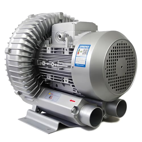 Regenerative Blower High-Pressure Vortex Ring Blower Single Phase/Three-Phase Industrial Vacuum Pump Dual-Purpose Blower and Suction Blower for Sewage Aeration Aquarium Fish Pond 110V-1500W
