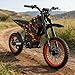 Malzahar Electric Dirt Bike for Teens & Adults, 3000W Peak Brushless Mid-Drive Motor - 40° Slope, 35MPH, 48V/21Ah Removable Battery Electric Motorcycle, Dual Hydraulic Brakes, Full Suspension (Fire)