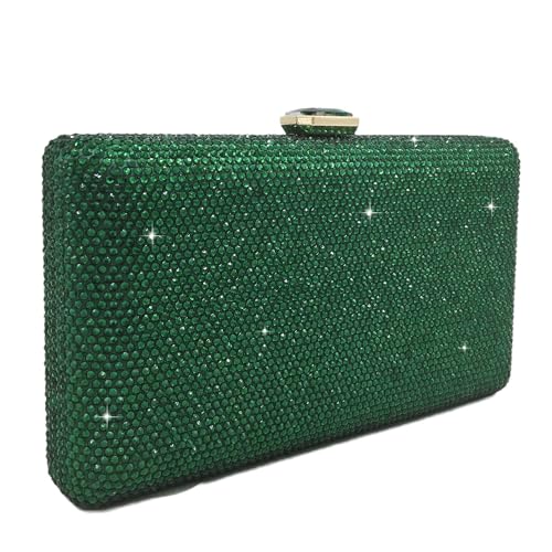 Image of Boutique De FGG Crystal Evening Bags for Women Formal Party Box Clutch Wedding Rhinestone Handbags Bridal Clutch Purse,Mini