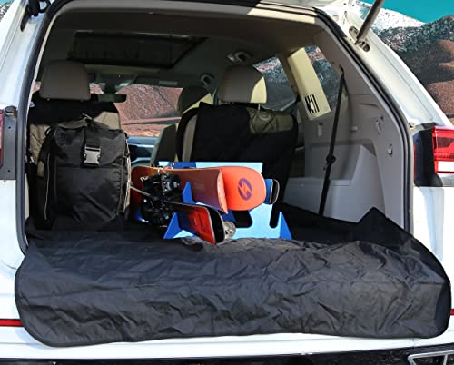 TRAPSKI Waterproof SUV Cargo Liner for fold Down 60/40 Divided Seats with Pass-Through Option | Protect Against Water, Dirt & Pets | Includes Drawstring Bag | USA Veteran Owned Business