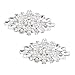 ElegantPark BD 2 Pcs Shoe Clips Double Layers Rhinestones Wedding Party Decoration Silver