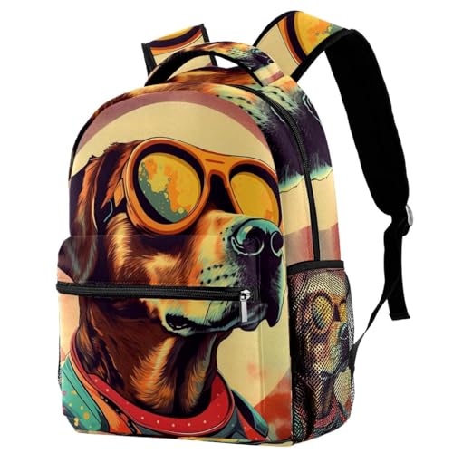 Sac à dos avec porte-bouteille enfant style rétro pour voyage et école