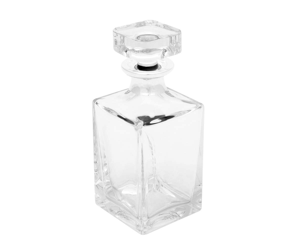 Design - Jarra de whisky de cristal con herradura de plata auténtica para vino, decantador de cristal y plata de ley 1000 refinada