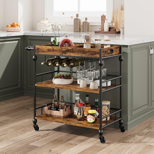 Idealhousebarcartbarcartsforthehome3tierbarcartwithwheelsportablehomebarservingcartsrollingcartwithwinerackandremovabletrayforlivingroomkitchendiningroom Urban Country Home Decor Idealhouse bar cart bar carts for the home 3 tier bar cart with wheels portable home bar serving carts rolling cart with wine rack and removable tray for living room kitchen dining room urban country home decor