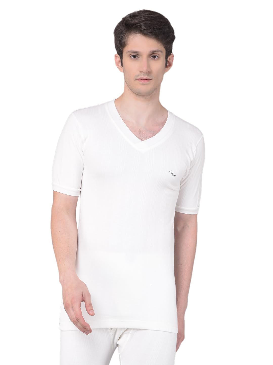 Dollar Ultra Thermal V Neck Half Sleeve Top for Men Off White