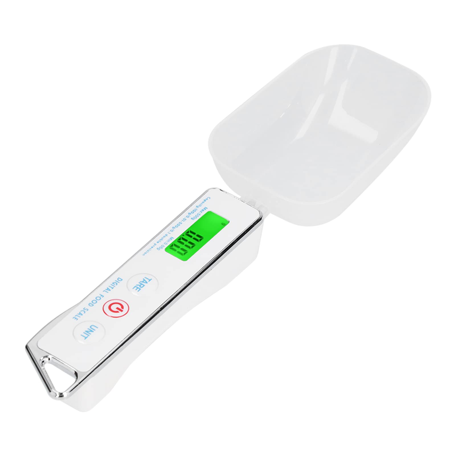 Digital Measuring Spoon, 500g/0.1g Electronic Digital Spoon Scale Weighing Spoon Scale with 2 Replaceable Spoons LCD Display Food Scale for Coffee Beans, Sugar, Flour, Condiment(White)
