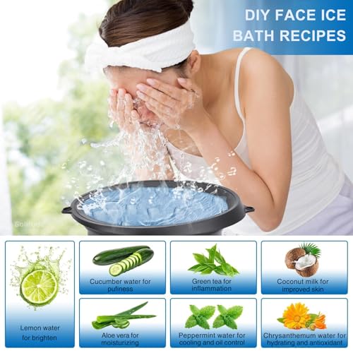 Image of Solitude Collapsible Silicone Ice Facial Bowl with Built-in Ice Tray | BPA-Free Ice Face Bath for Skin Care, Pore Tightening & Acne Relief Reusable Portable Spa for Home & Travel Beauty Tool (Black)