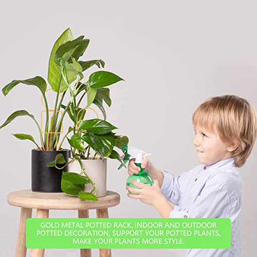 4 Pcs Small Metal Trellis For Potted Plants, 14In Mini Plant Trellis For Climbing Plants Indoor, Gold Plant Trellis Plant Support Stakes For Indoor Small Flowerpot, Garden Potted Plant #TOP1