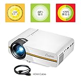 ELEPHAS 小型 LEDプロジェクター1800lm USB/SDカード/HDMI/AV/VGA対応 パソコン/スマホ/ゲーム機など接続可