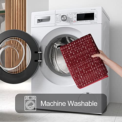 Seavish Kitchen Runner Rug 2'X6' Cotton Woven Hallway Runner Rug Entryway Rug Wine Red Farmhouse Reversible Throw Rug Washable Rug Runner For Living Room Bedroom Laundry Room Patio Doorway #TOP7