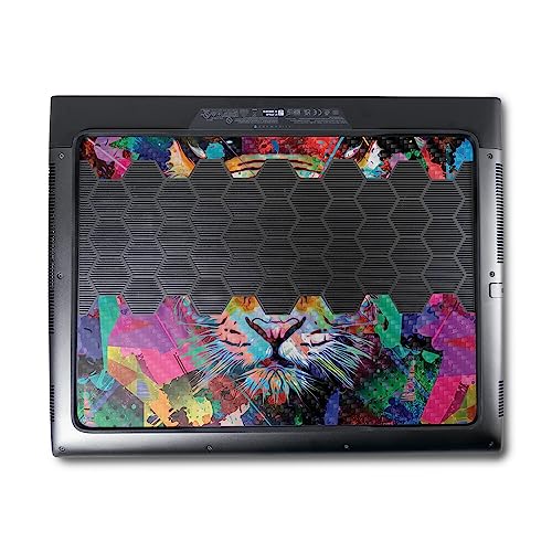 Image of MightySkins Carbon Fiber Skin Compatible with Alienware M18 R1 (2023) Full Wrap Kit - Neon Tiger | Protective, Durable Textured Carbon Fiber Finish | Easy to Apply & Change Styles | Made in The USA