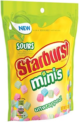 Starburst Sours Minis Fruit Chews Candy Bag, 8.0 Oz
