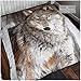 Price comparison product image Gaveno Cavailia Super Soft Faux Fur 3D Wildlife WOLF Fleece Throw Blanket, 200 x 240 Cm, Polyester, King, Grey