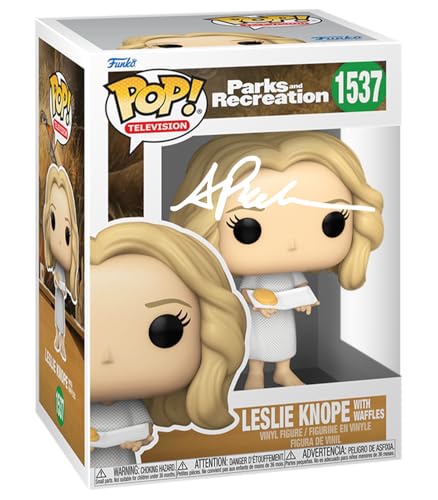 Amy Poehler Lesie Knope #1537 Facsimile Signed Reprint Laser Autographed Funko POP! TV Parks And Recreation Figurine with Protector Case