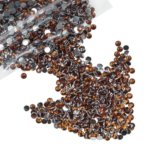qiipii 3000PCS 5mm Brown Crystal Resin Rhinestones for Crafting SS20 Chocolate Flatback Stones Bulk Non-Hotfix Diamonds Crystals Gems Charms Supplies for Nails Face Eyes Makeup Mugs Tumblers Crafts