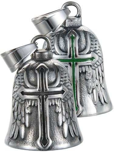 Image of Motorcycle Bell Guardian Angel Charm - Weather-resistant Good Luck Gremlin Bells With Gift Box, Legend Card, Keychain