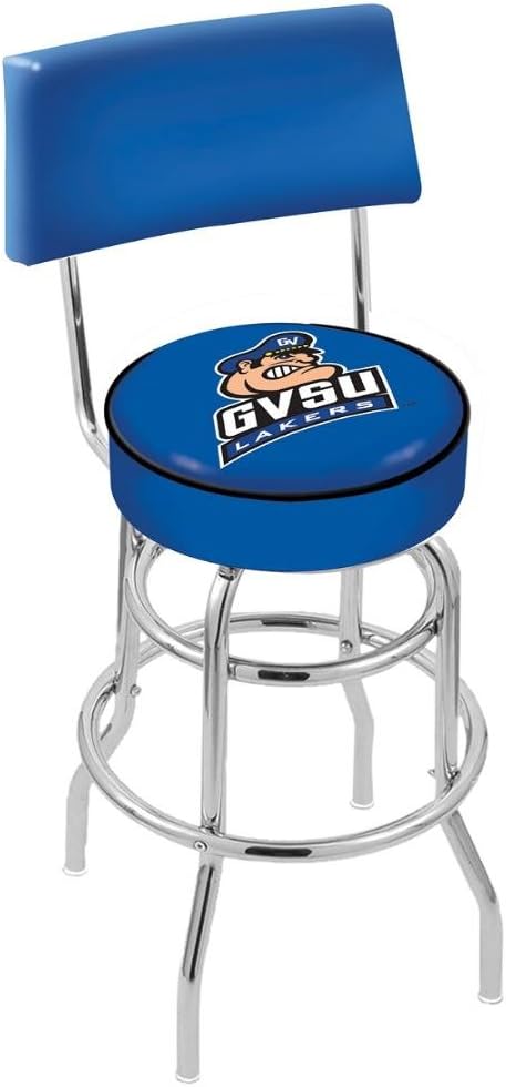 HBS L7C4 - Chrome Double Ring Georgia Tech Swivel Bar Stool with a Back by The Holland Bar Stool Company