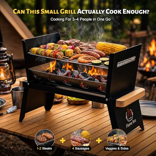 Flame Box Nomad Portable Charcoal Grill, Ultra-Slim Folding Camping BBQ by Flame Box - Image 3